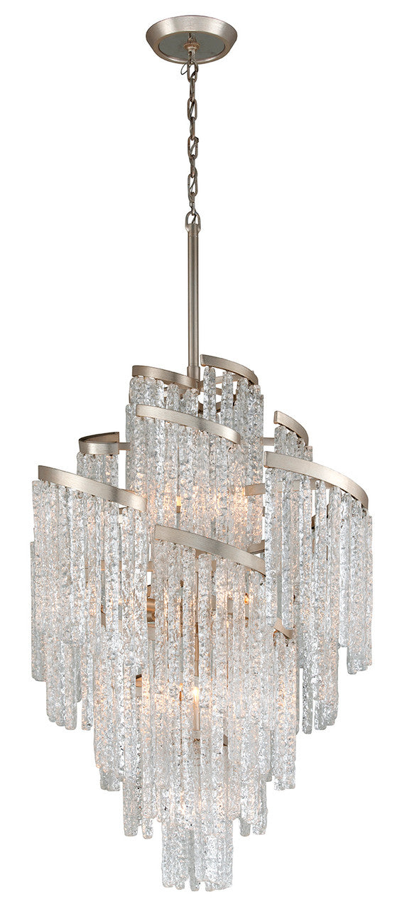 Corbett Mont Blanc Chandelier Modern Silver Leaf