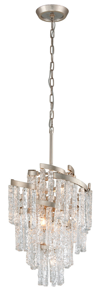 Corbett Mont Blanc Chandelier Modern Silver Leaf