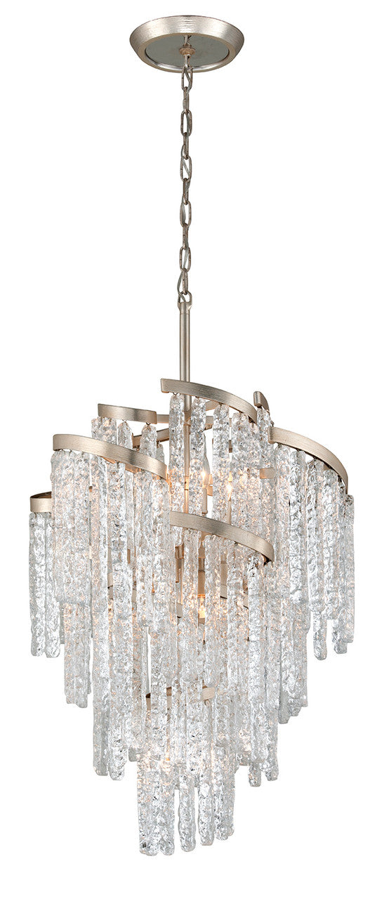 Corbett Mont Blanc Chandelier Modern Silver Leaf