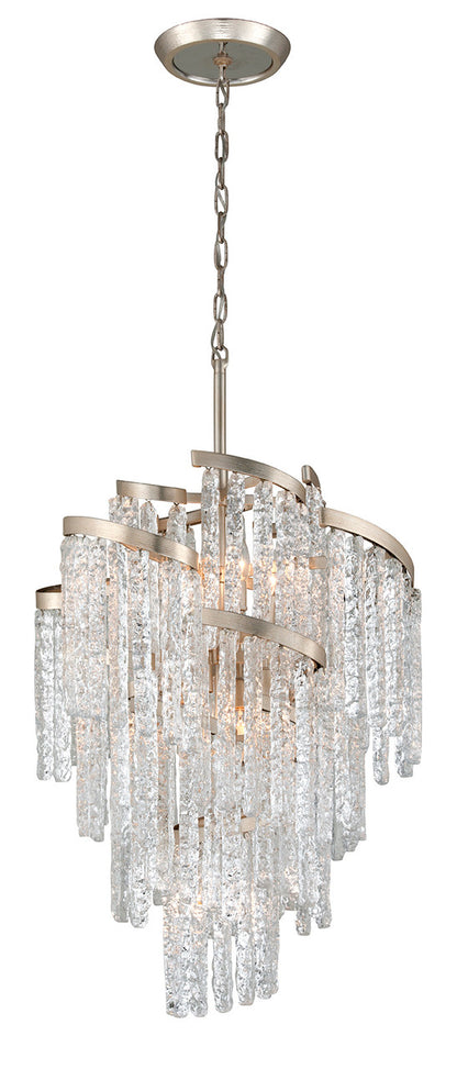 Corbett Mont Blanc Chandelier Modern Silver Leaf