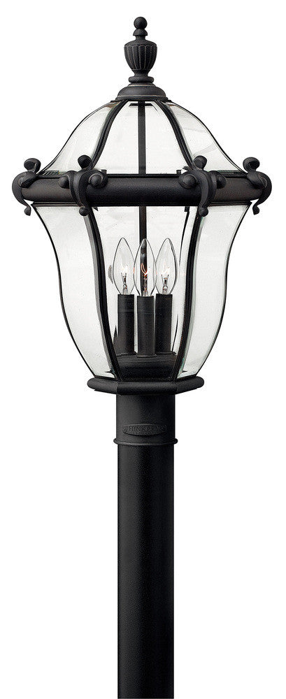 Hinkley San Clemente Outdoor Post Mount Lantern Museum Black