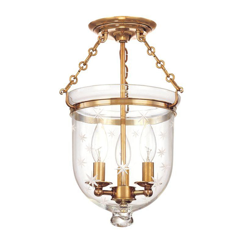 Hudson Valley Hampton Semi-Flush Mount Aged Brass