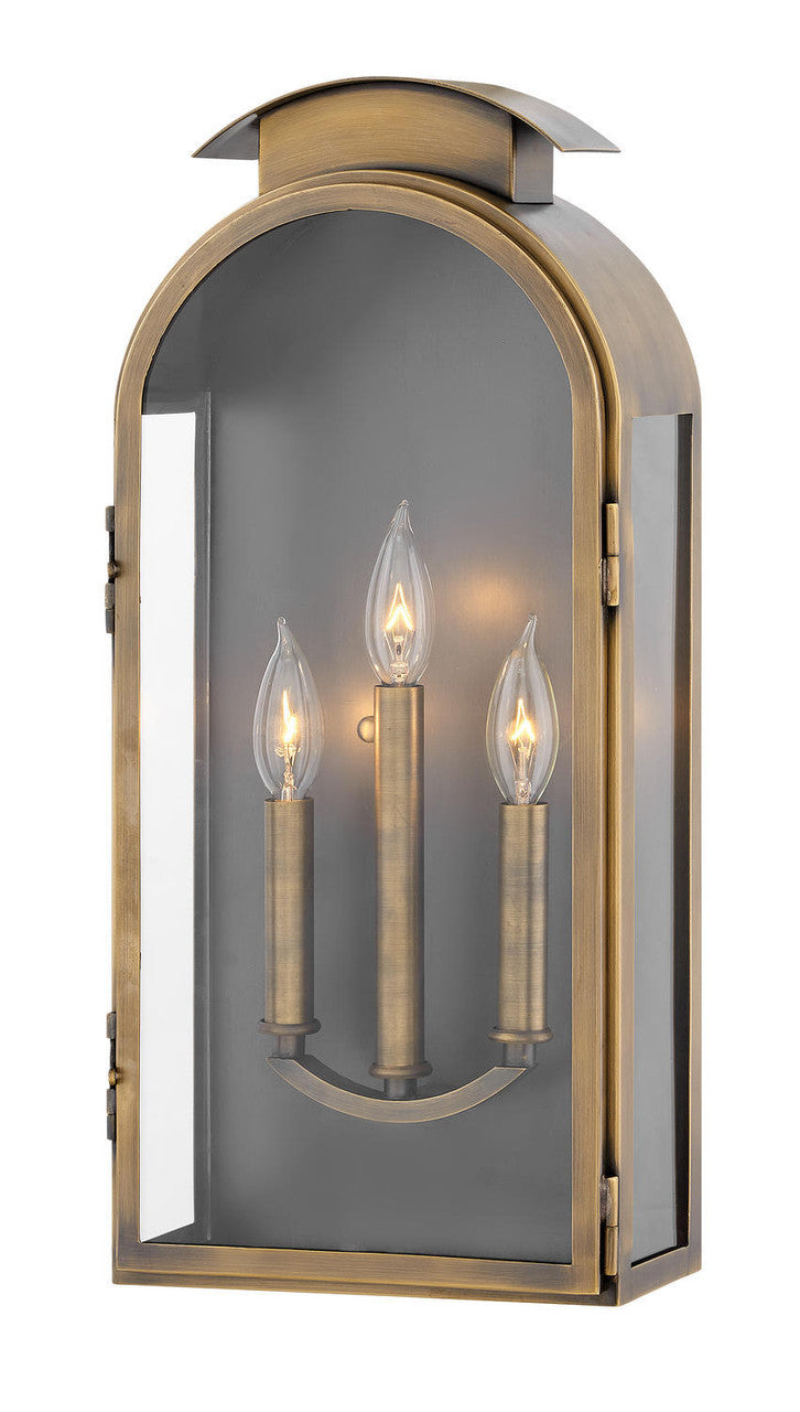Hinkley Rowley Outdoor Wall Lantern Dark Antique Brass