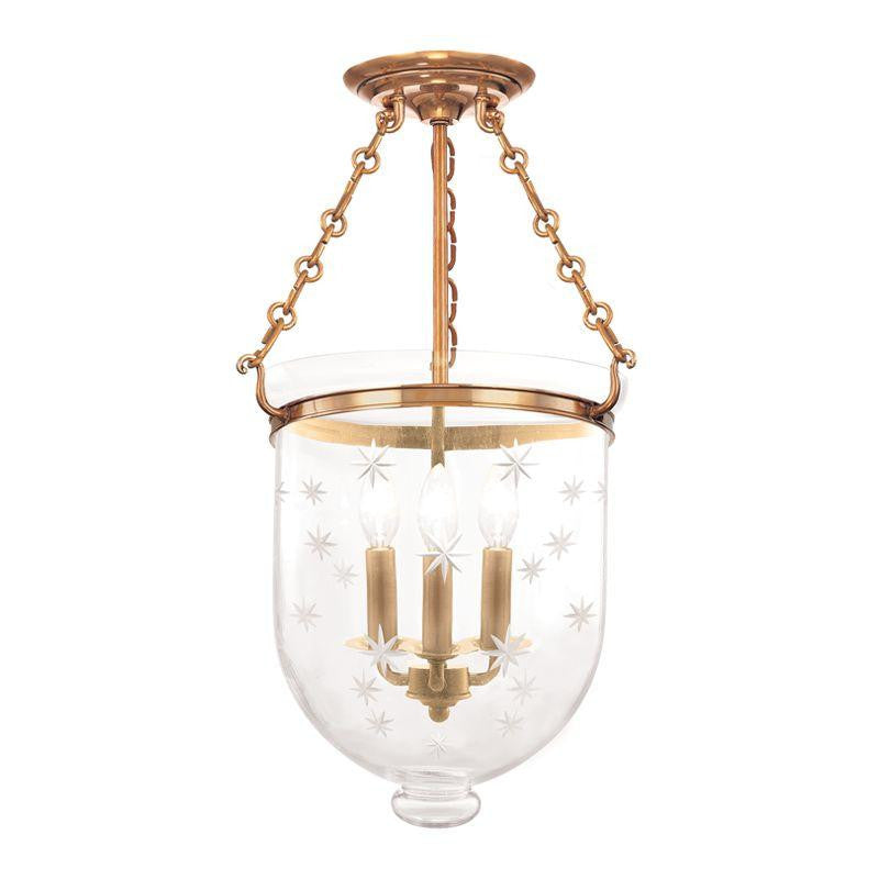 Hudson Valley Hampton Semi-Flush Mount Antique Brass