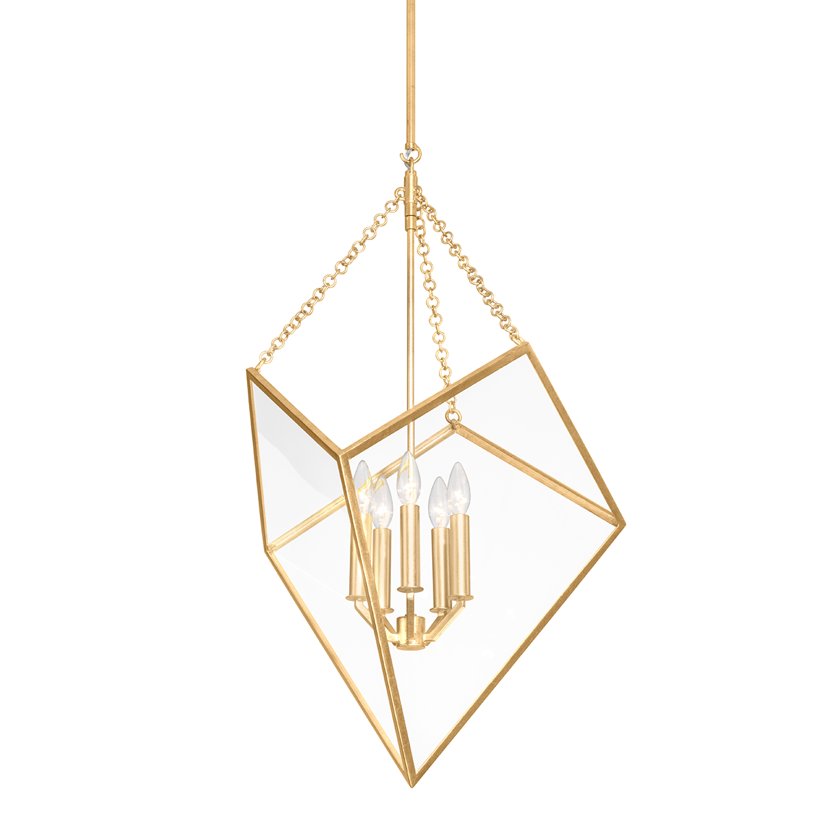 Hudson Valley Brookfield 5-Light Lantern Vintage Gold Leaf