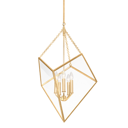 Hudson Valley Brookfield 5-Light Lantern Vintage Gold Leaf