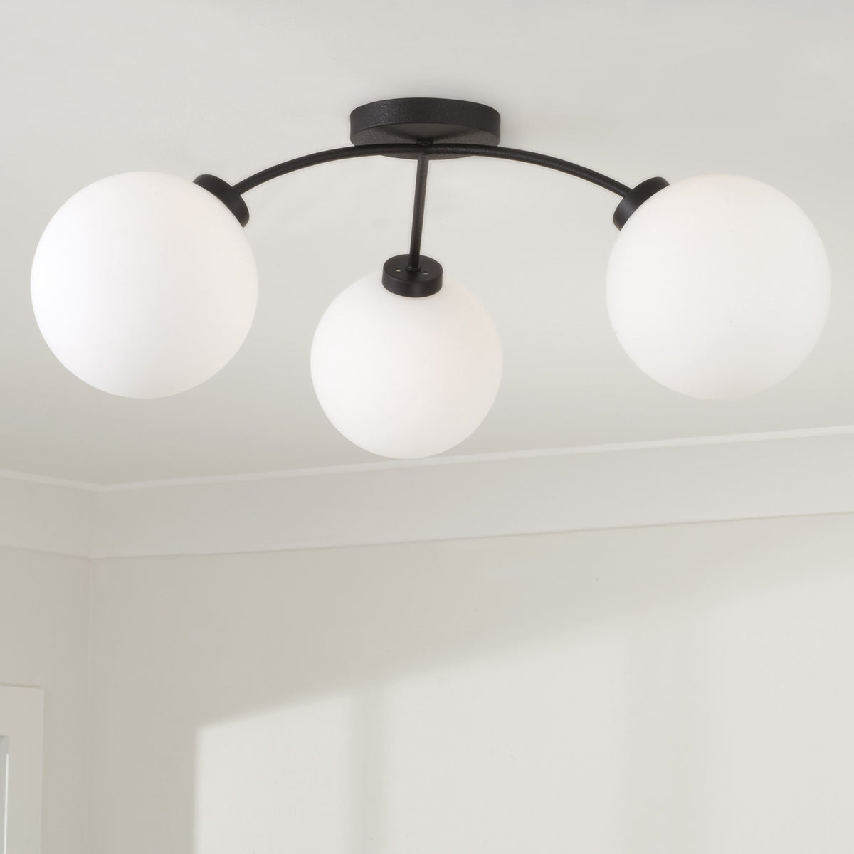 Capital Amos Semi Flush in Black Iron