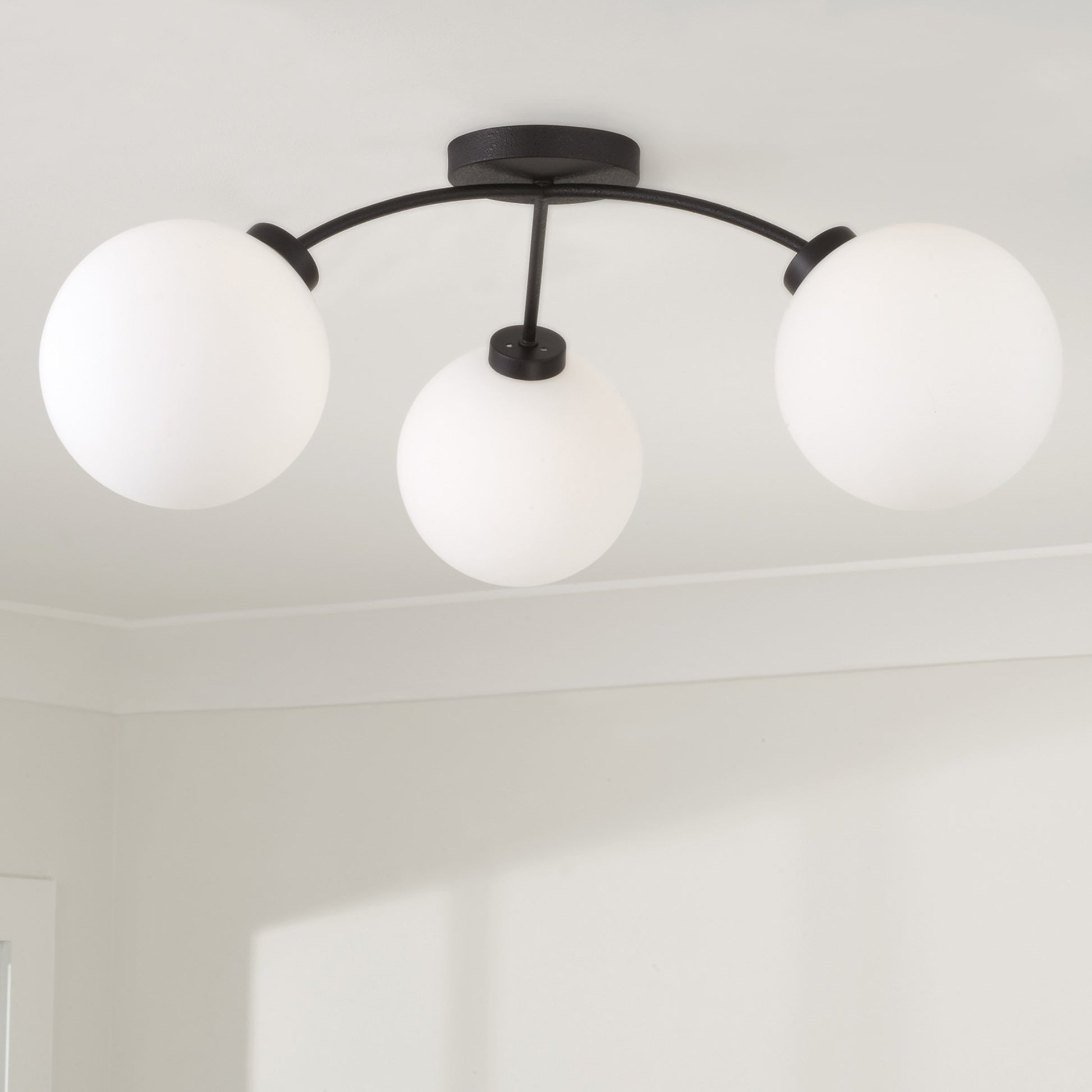 Capital Amos Semi Flush in Black Iron