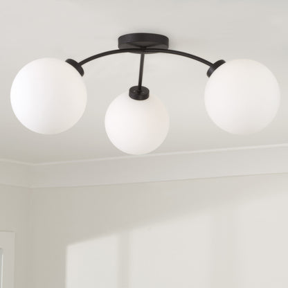 Capital Amos Semi Flush in Black Iron