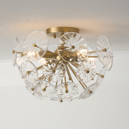 Capital Emelie Semi-Flush in Matte Brass