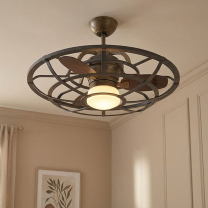 Alsace 26-in LED Fan D'Lier - Reclaimed Wood