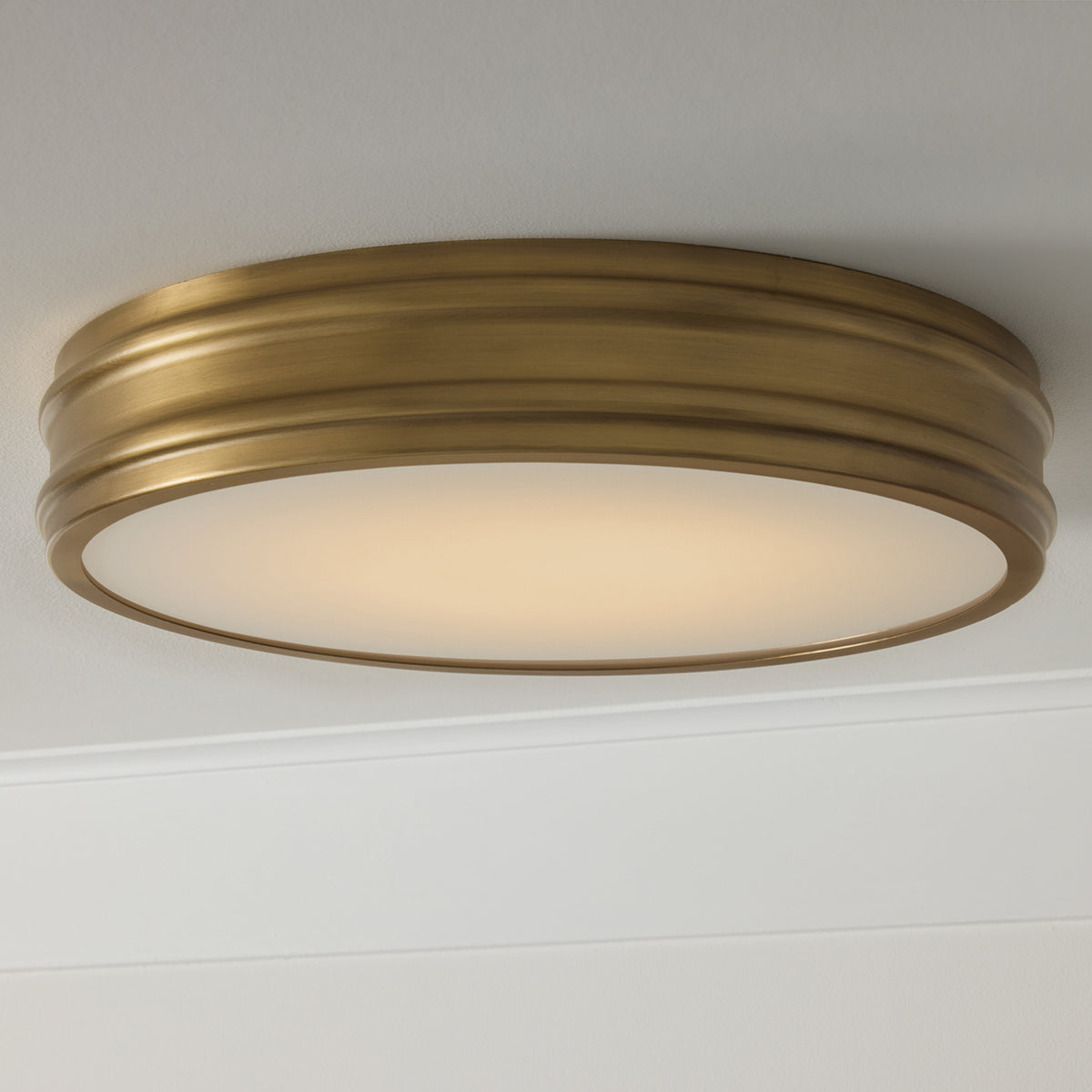 Capital Vale Flush Mount in Aged Brass