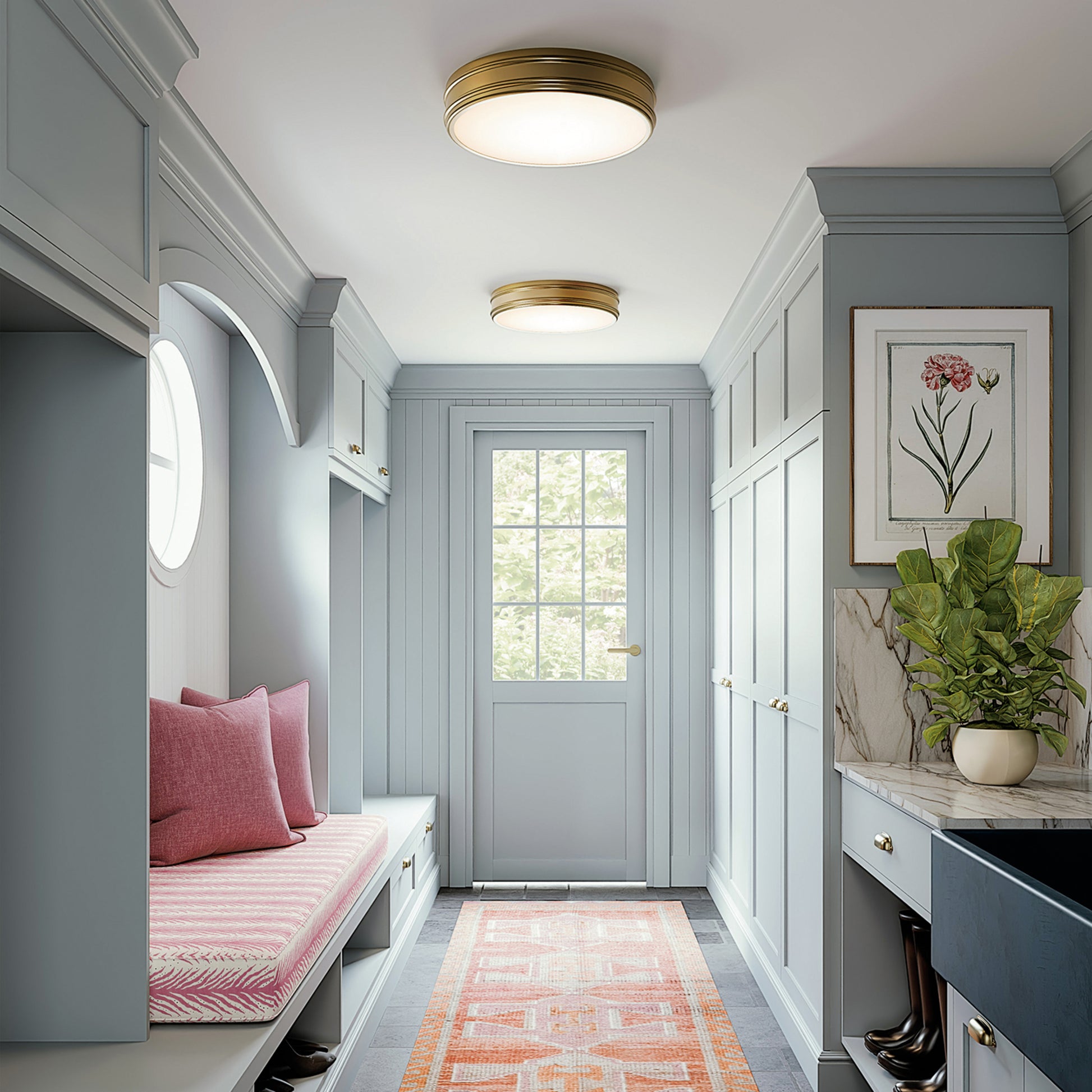 Capital Vale Flush Mount in Aged Brass