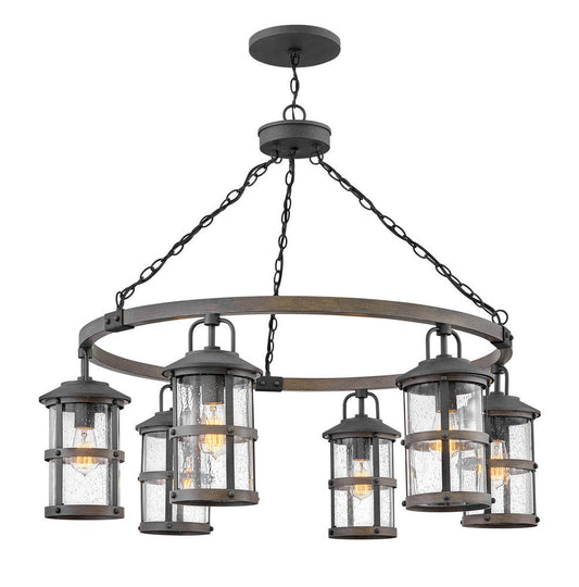 Hinkley Lakehouse Outdoor Chandelier Aged Zinc