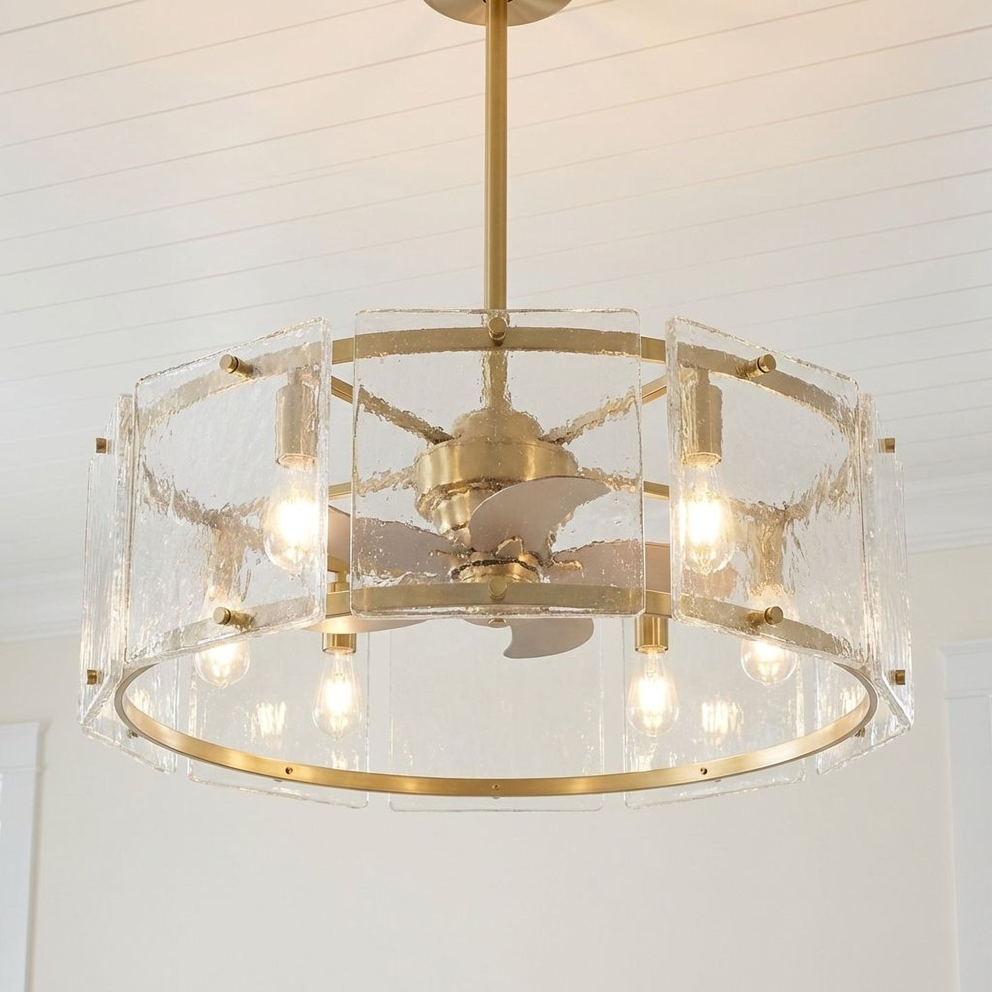 Genry 5-Light LED Fan D'Lier in Polished Nickel