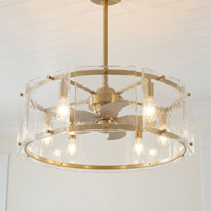 Genry 5-Light LED Fan D'Lier in Polished Nickel