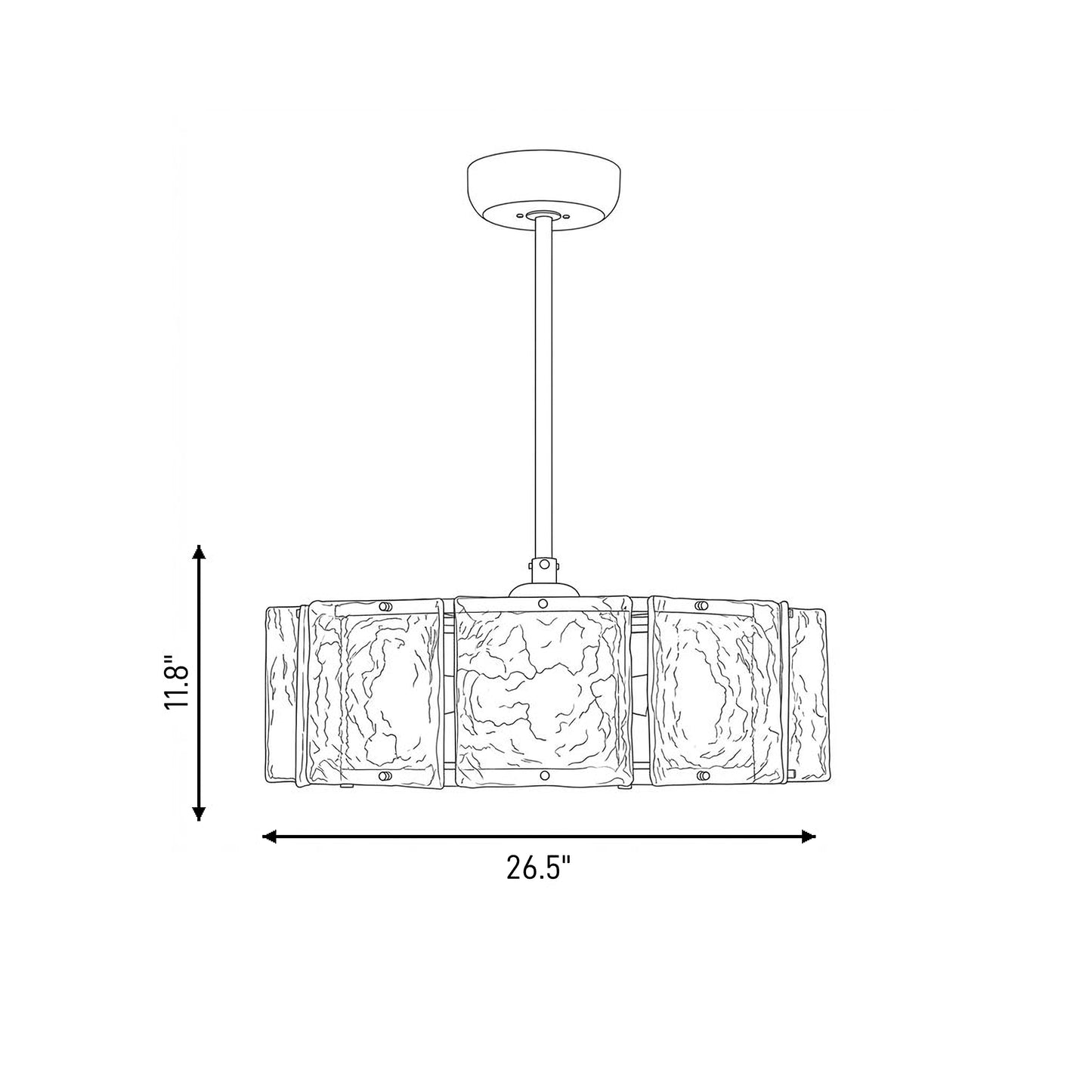 Genry 5-Light LED Fan D'Lier in Polished Nickel