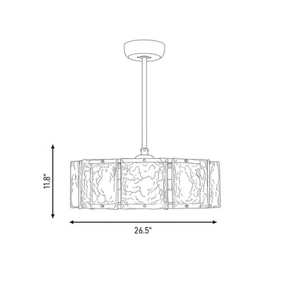 Genry 5-Light LED Fan D'Lier in Polished Nickel