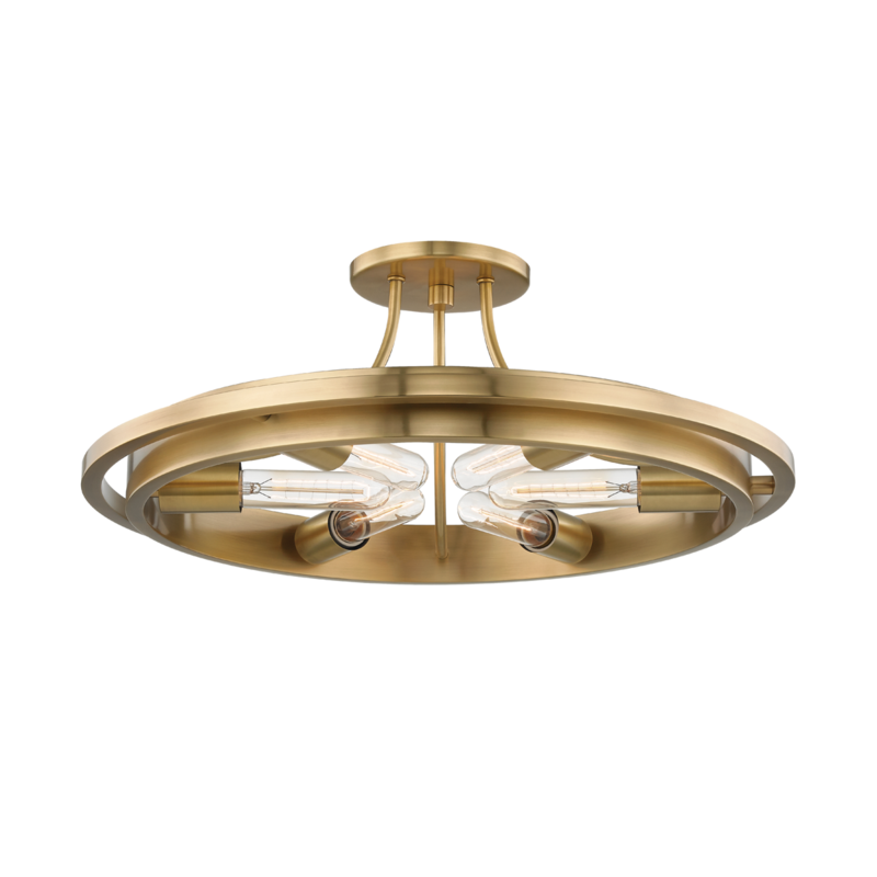 Hudson Valley Chambers Flush Mount Antique Brass