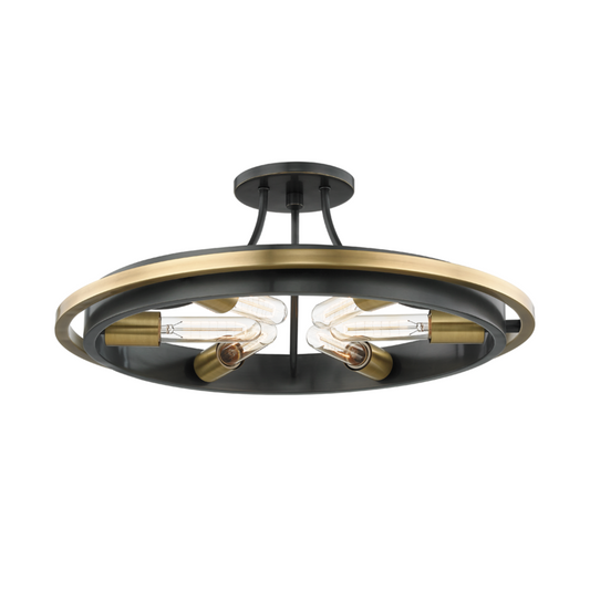 Hudson Valley Chambers Flush Mount Aged Old Bronze