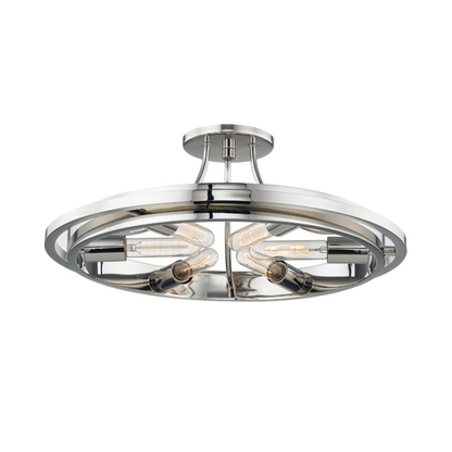 Hudson Valley Chambers Flush Mount Polished Nickel