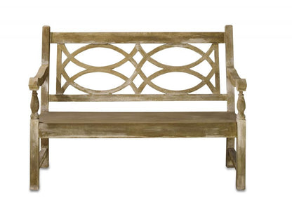 Hatfield Bench, Brown Portland, Faux Bois, 54"W, Currey and Company (2724 64CL)