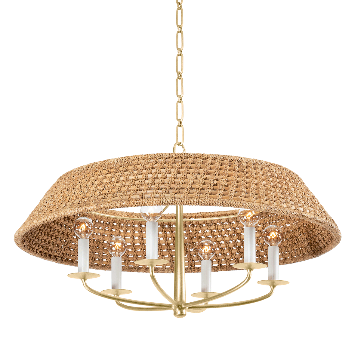 Hudson Valley Bradley 6-Light Chandelier Vintage Gold Leaf