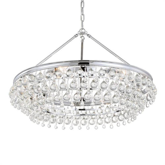 Crystorama Calypso 6 Light Chandelier Polished Chrome