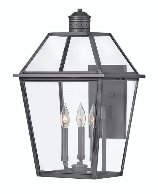 Hinkley Nouvelle Outdoor Wall Mount Lantern Blackened Brass