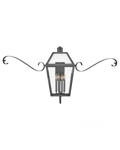 Hinkley Nouvelle Outdoor Wall Lantern Brass, Blackened Brass
