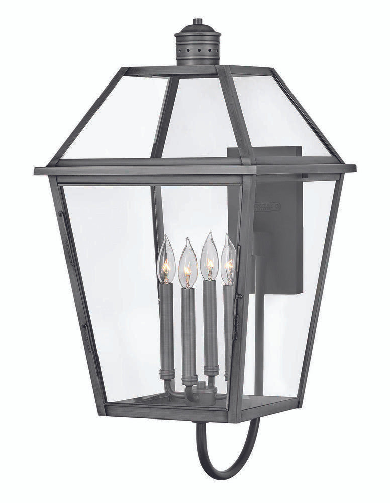 Hinkley Nouvelle Outdoor Wall Mount Lantern Blackened Brass