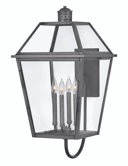 Hinkley Nouvelle Outdoor Wall Mount Lantern Blackened Brass