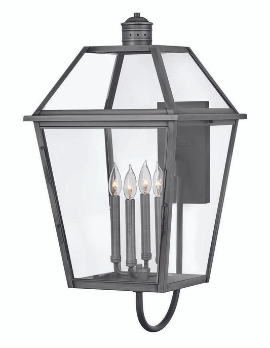 Hinkley Nouvelle Outdoor Wall Mount Lantern Blackened Brass