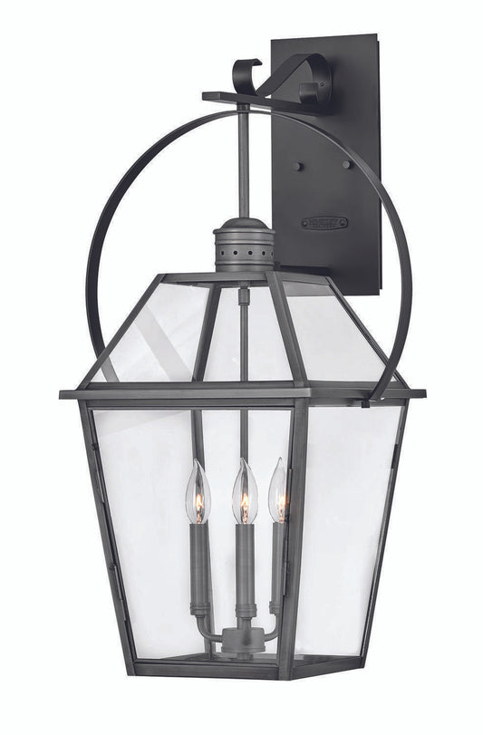Hinkley Nouvelle Outdoor Wall Mount Lantern Blackened Brass