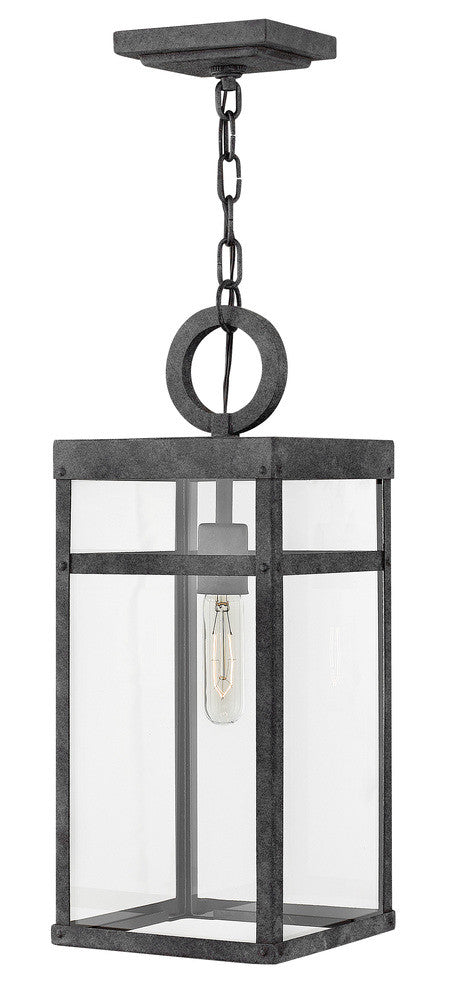 Hinkley Porter Outdoor Hanging Lantern Aged Zinc