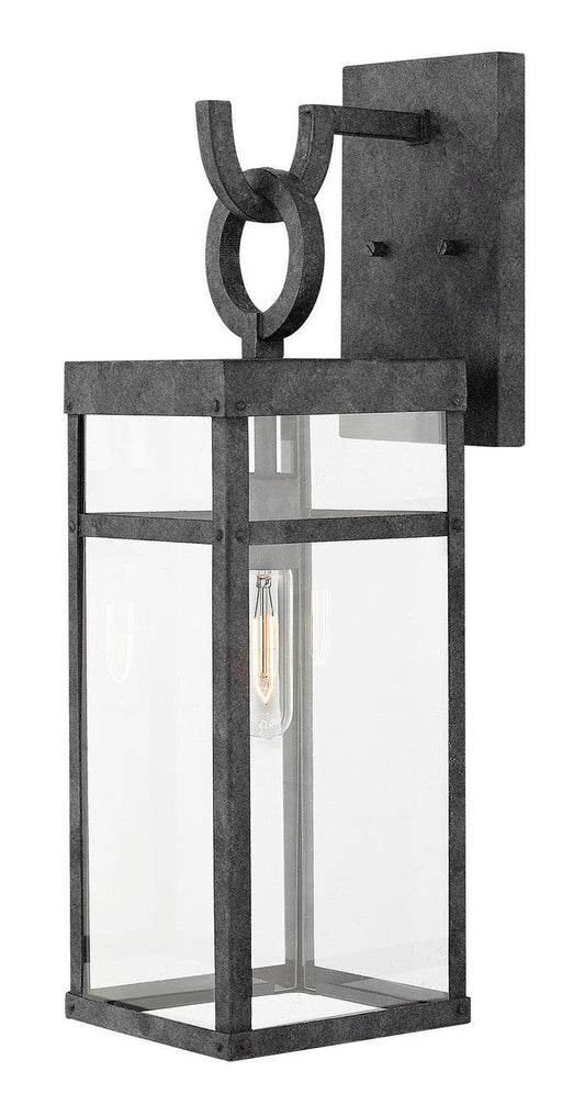 Hinkley Poerter Outdoor Wall Mount Lantern Aged Zinc