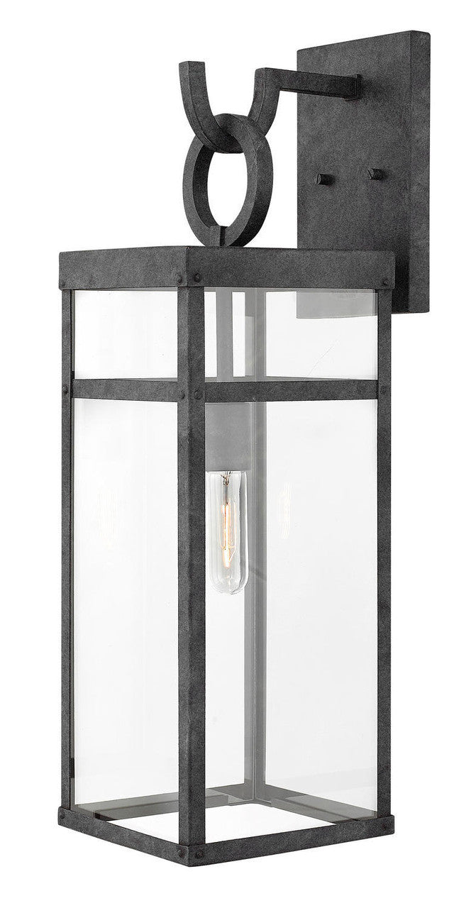 Hinkley Porter Outdoor Wall Lantern Aged Zinc