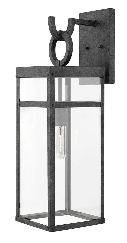 Hinkley Porter Outdoor Wall Lantern Aged Zinc