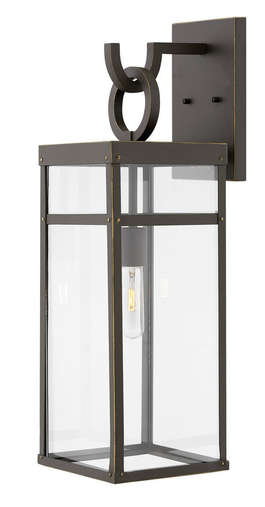 Hinkley Porter LED Outdoor Wall Lantern Aluminum, Gray, Aged Zinc