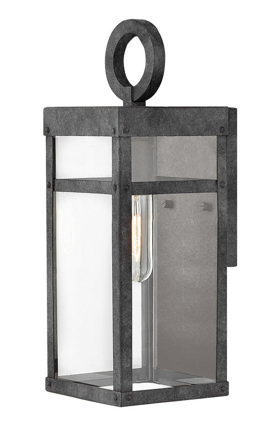 Hinkley Porter Outdoor Wall Lantern Aged Zinc