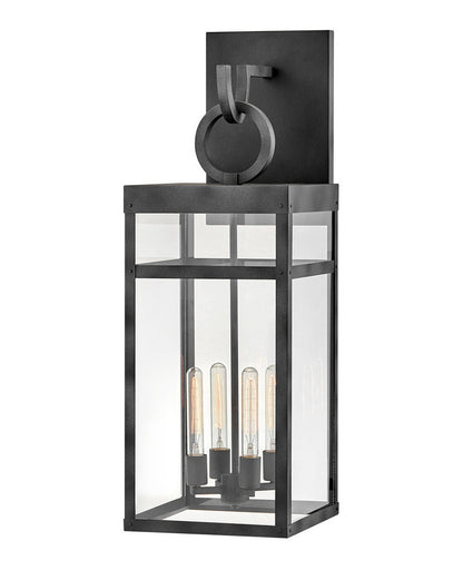 Hinkley Porter Outdoor Wall Lantern Aluminum, Gray, Aged Zinc