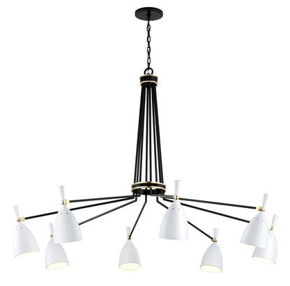 Corbett Utopia Chandelier Black Brass, Off White Shades