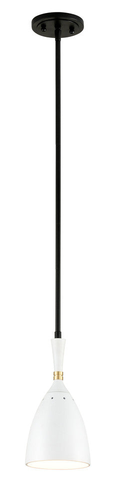 Corbett Utopia Mini Pendant Black Brass, Off White Shades
