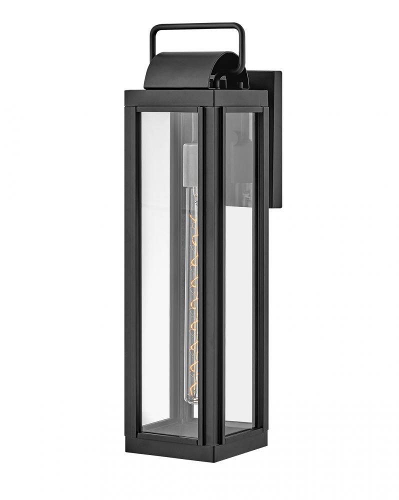 Sag Harbor Outdoor Wall Lantern, 1-Light, Black with Burnished Bronze accents, 21.25"H, Hinkley (2845BK 9Q3LQ)