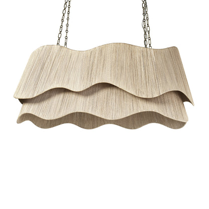 Palecek Seville Tiered Chandelier, Long - Antique Brass / Natural