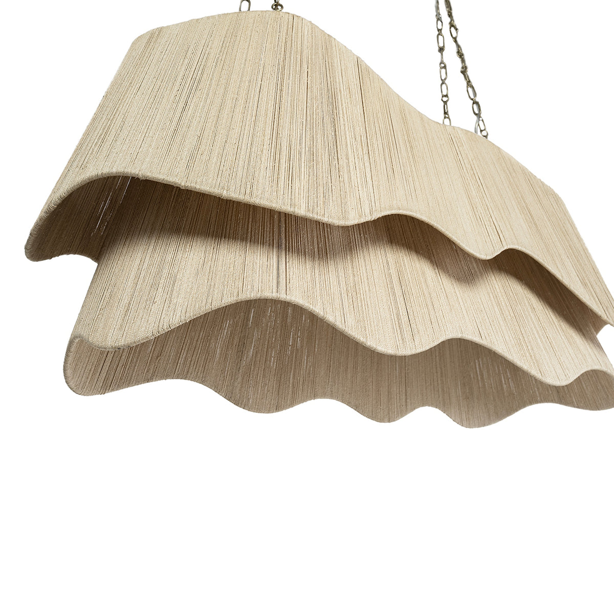 Palecek Seville Tiered Chandelier, Long - Antique Brass / Natural - view 2