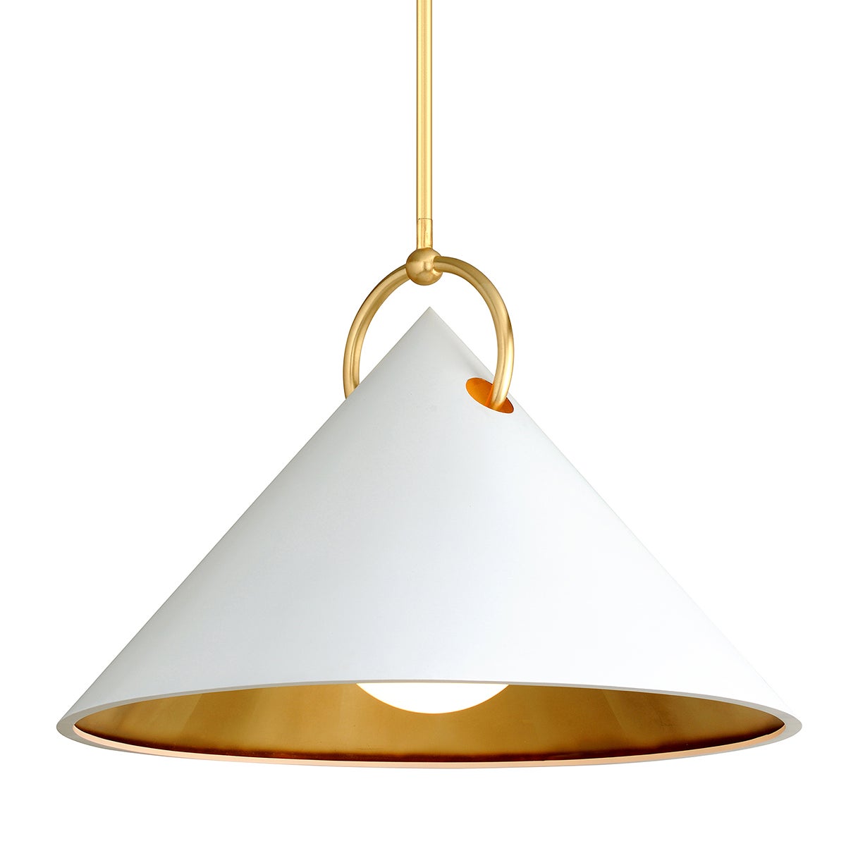 Corbett Charm Pendant Gold Leaf with Soft White