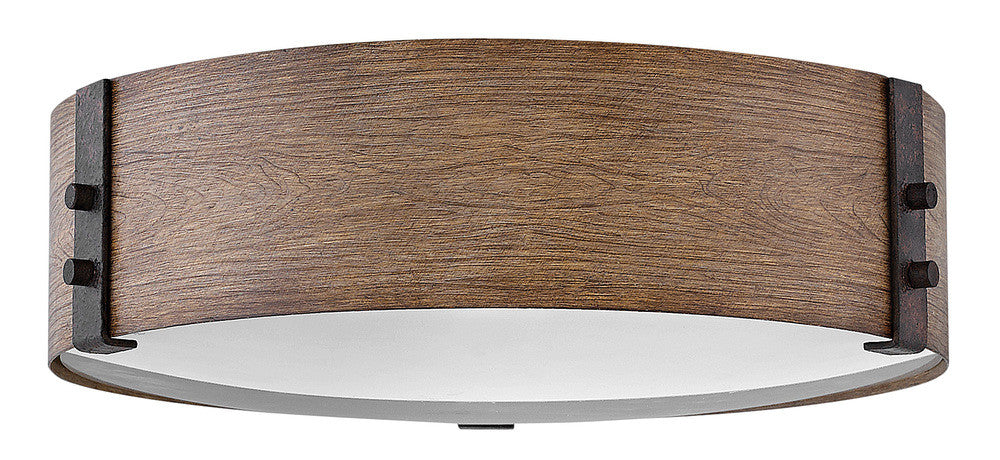 Hinkley Sawyer Outdoor Medium Flush Mount Wood, Sequoia