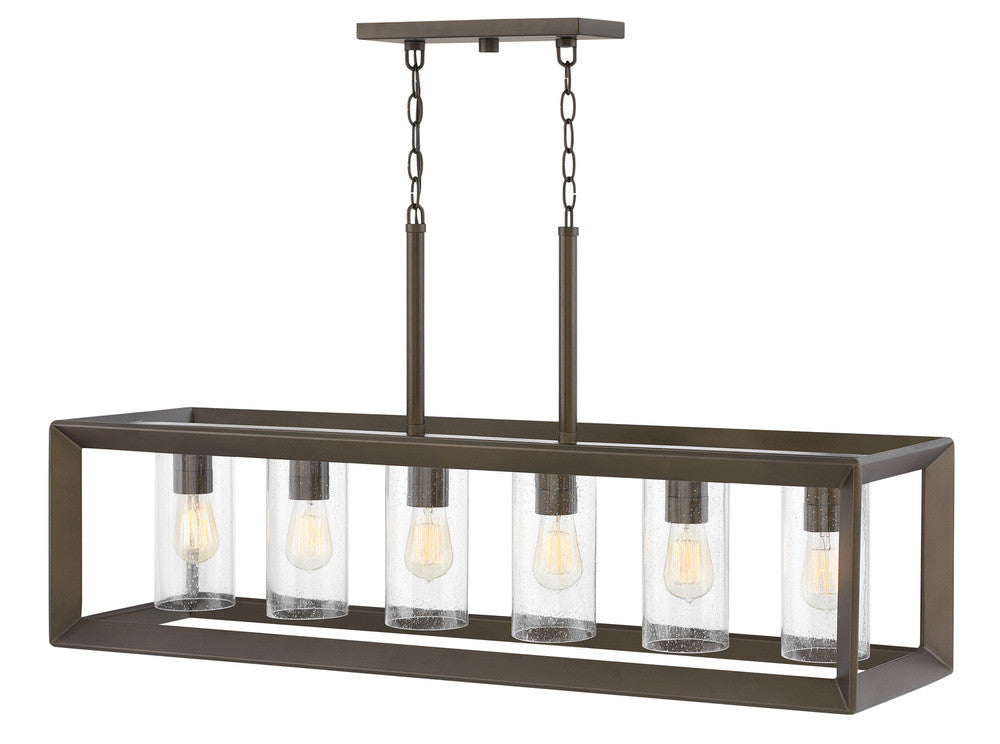 Hinkley Rhodes Outdoor Linear Chandelier Warm Bronze