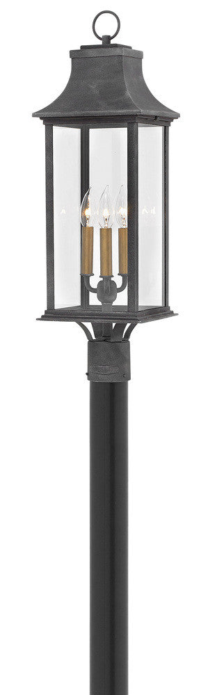 Hinkley Adair Outdoor Post Top or Pier Mount Lantern Aged Zinc